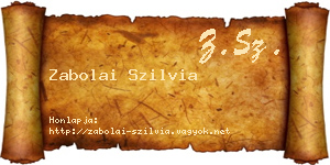 Zabolai Szilvia névjegykártya