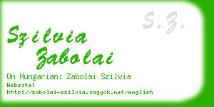 szilvia zabolai business card